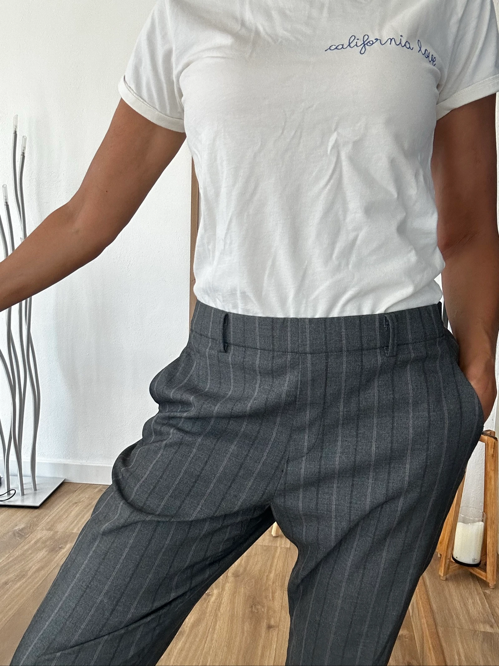 Uniqlo Women's Striped Tailored Trousers Size L – photo 3